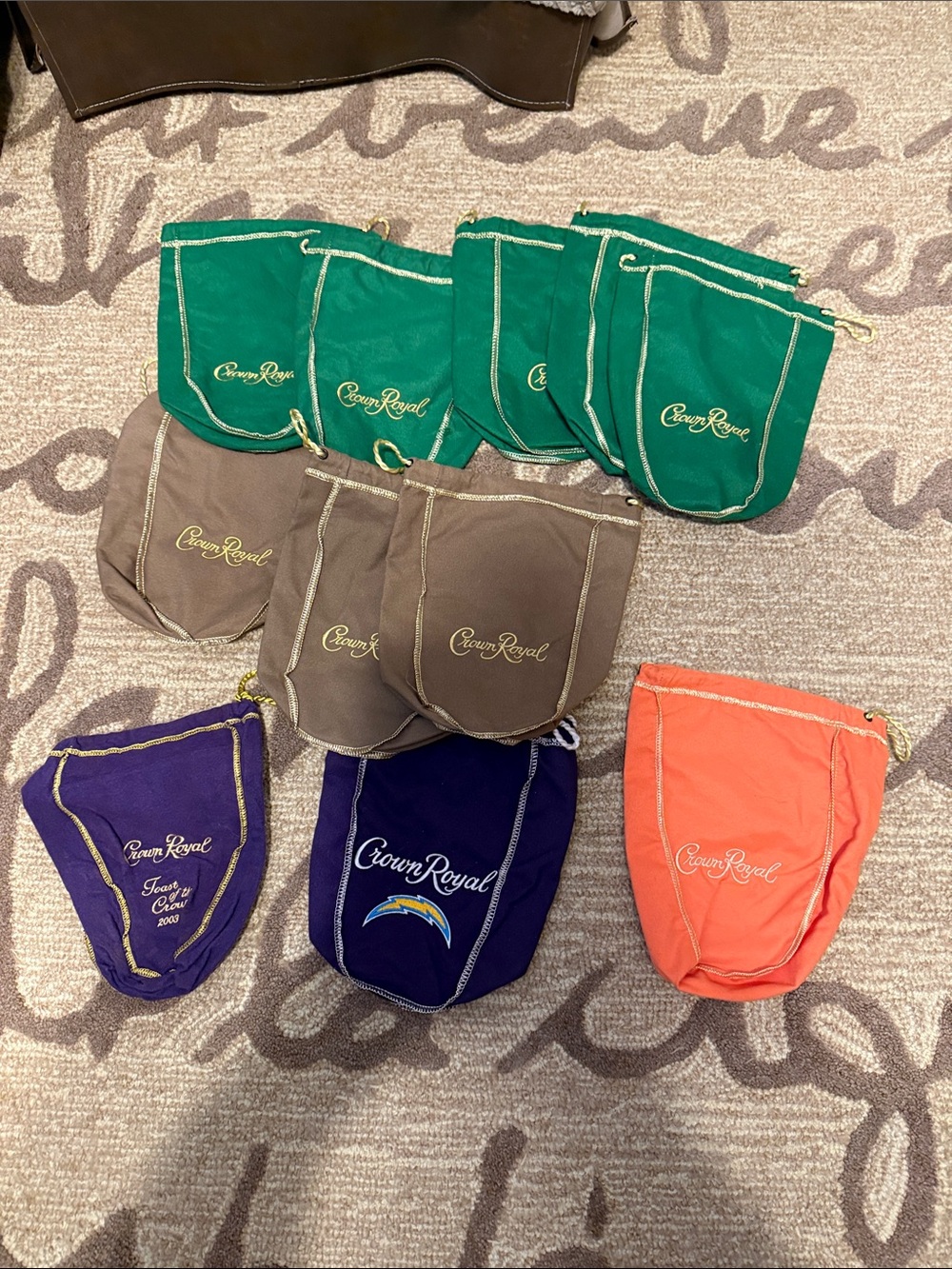 Crown Royal Velvet Drawstring Bags - Assorted Colors